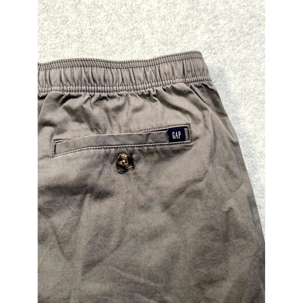 GAP Chino Shorts Mens Medium Gray Cotton‎ Stretch Drawstring Flat Front Outdoor